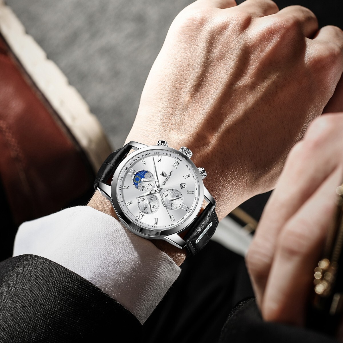 LIGE Men’s Watch Quartz Luminous Calendar 3ATM Waterproof Male Casual Wristwatch