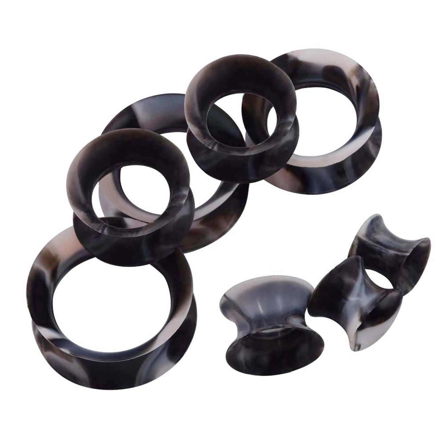 2pcs Thin Silicone Ear Skin Ear Tunnels Plugs Gauges Earskin Earlets Flesh Gauge