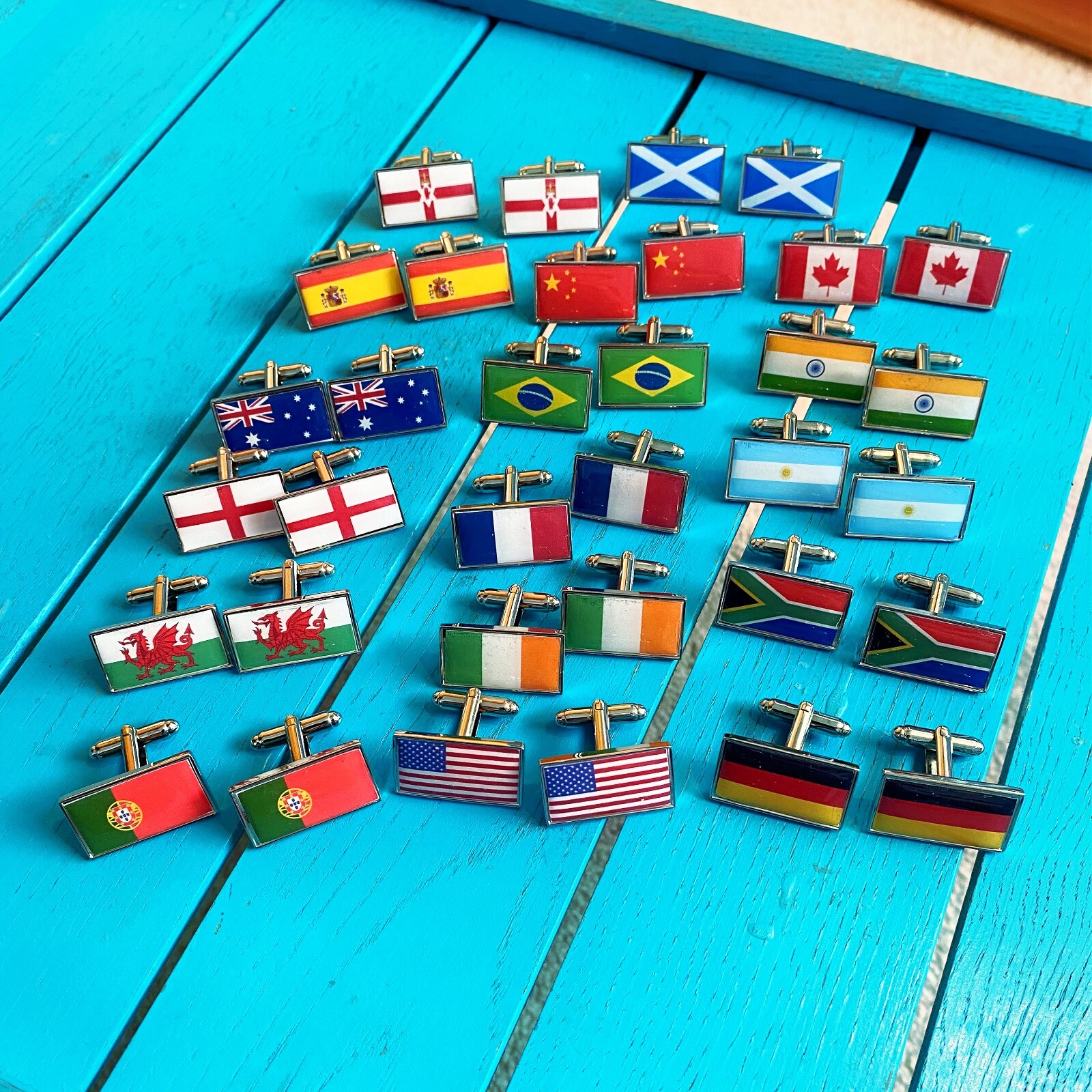 Sri Lanka Flag Cufflinks. National Flags Gift for him. Wedding Cufflinks.