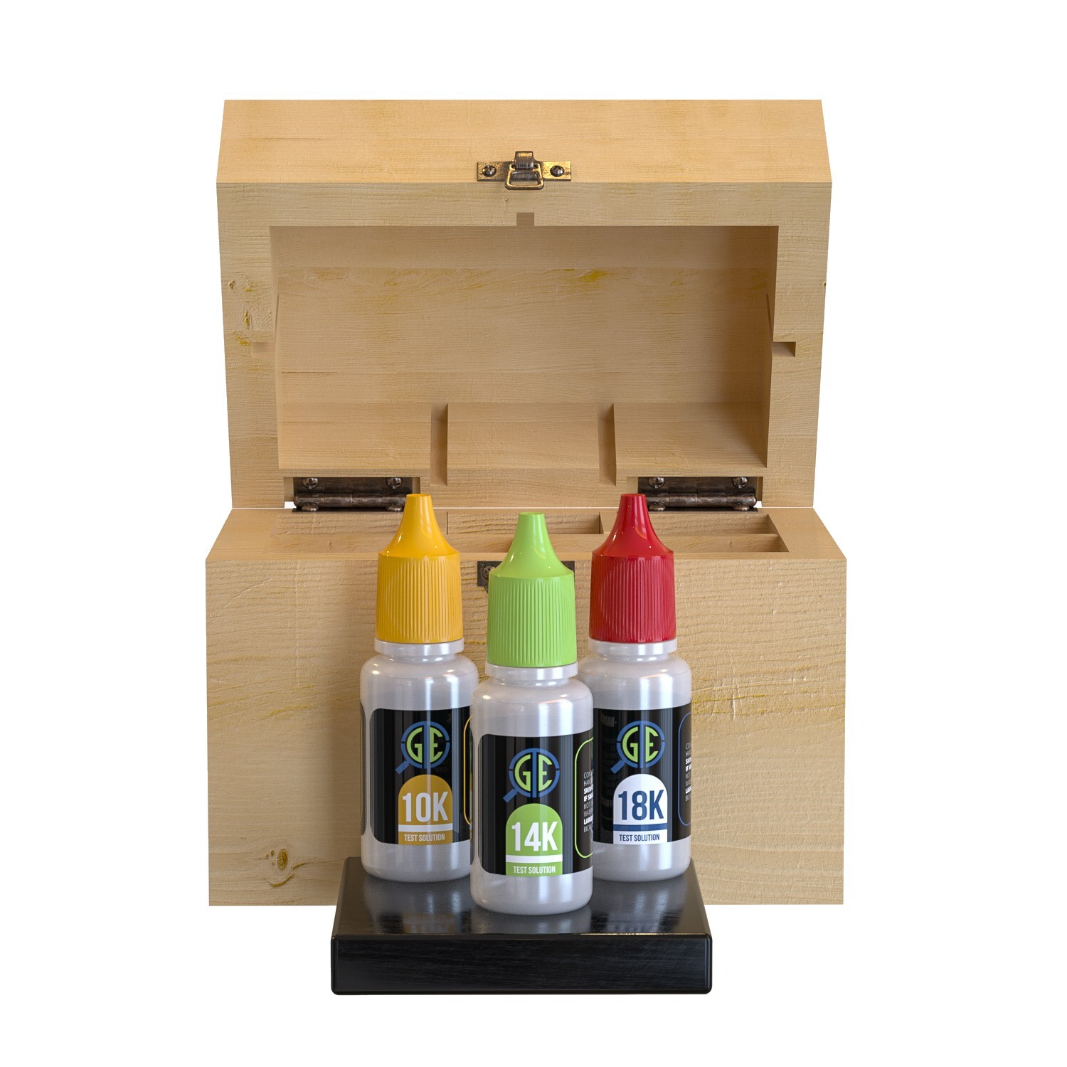 10k 14k 18k 24K Gold Silver Acid Jewelry Test Kit Testing Tester Storage Box