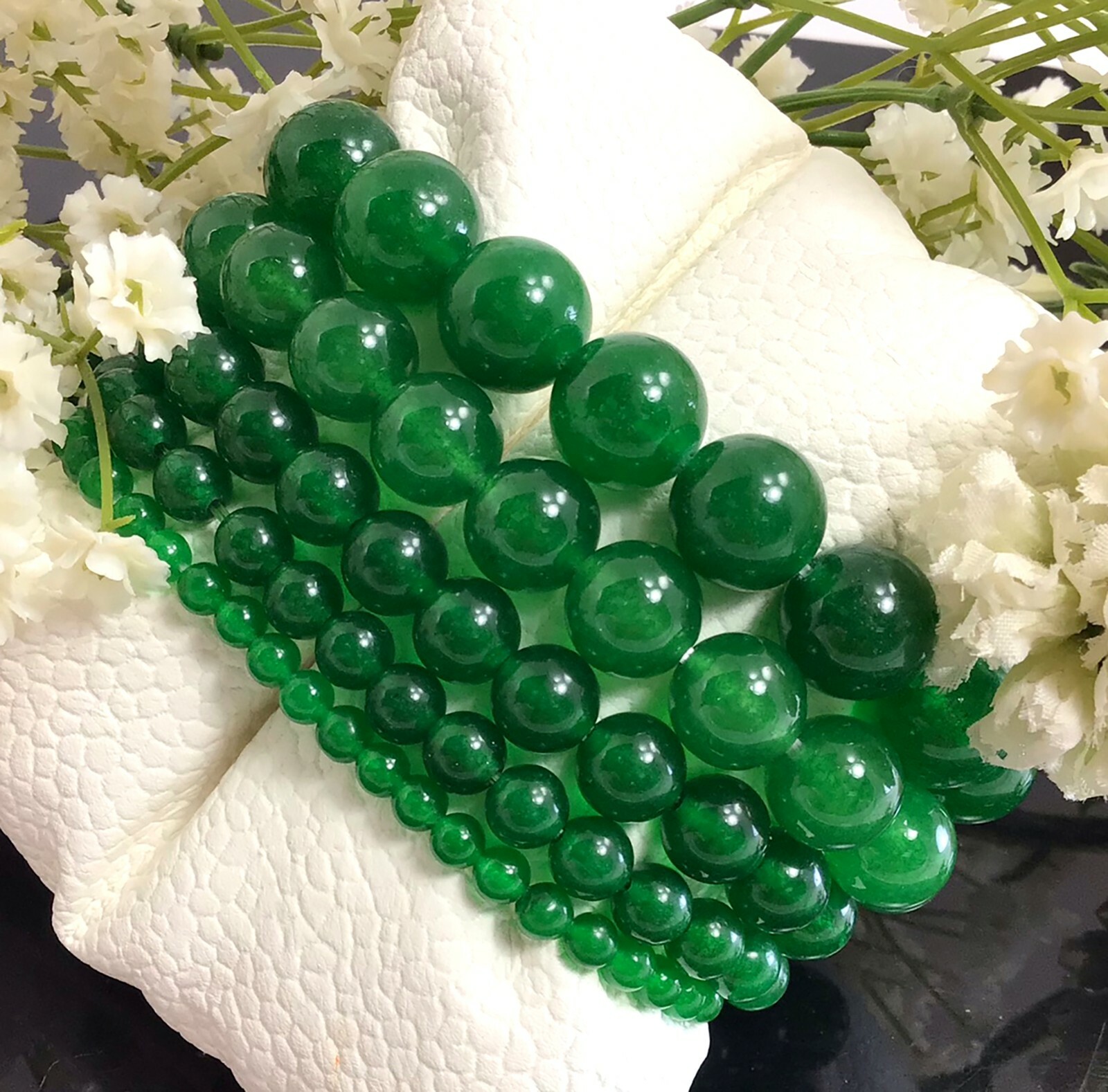 Green Jade Stretchy Bracelet Healing Gemstone 4mm6mm8mm10mm12mm