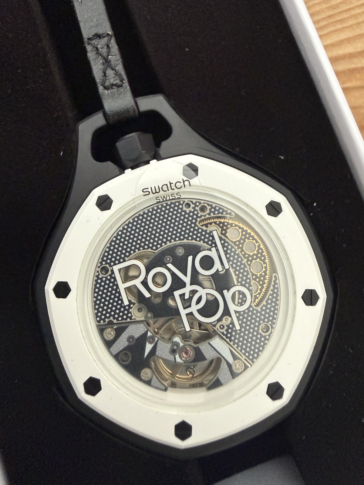 SWATCH X AUDEMARS PIGUET BIOCERAMIC ROYAL POP OCHO NEGRO POCKET WATCH + receipt