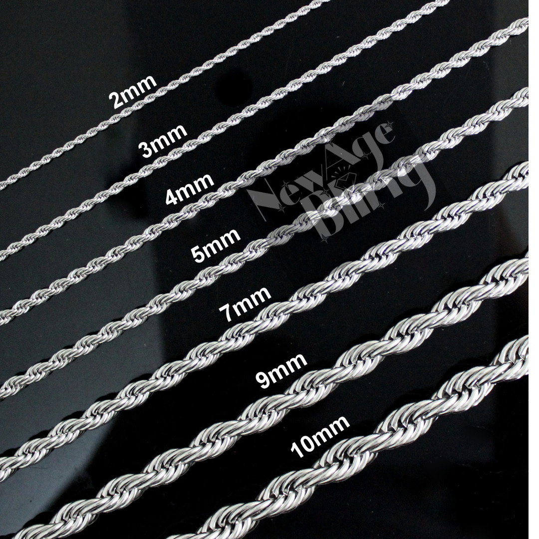 Stainless Steel Rope 316L Chain 2mm-10mm Durable Quality Men’s Women’s Necklace