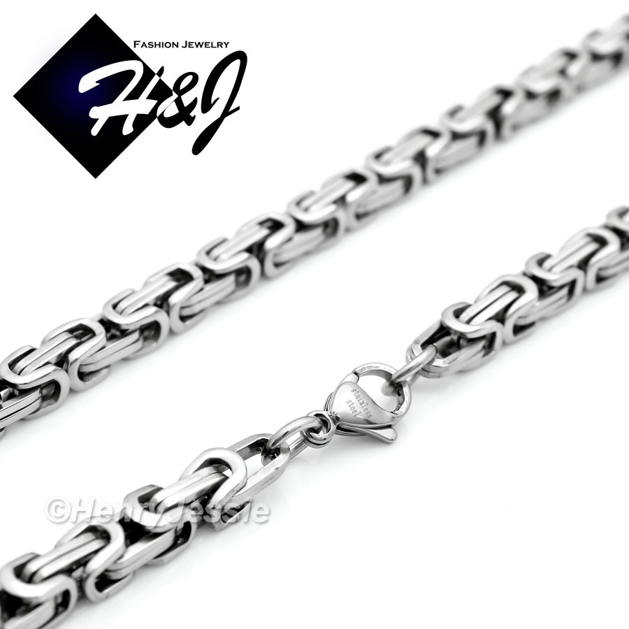 36″MEN’s Stainless Steel HEAVY WIDE 9mm Silver Byzantine Box Link Chain Necklace