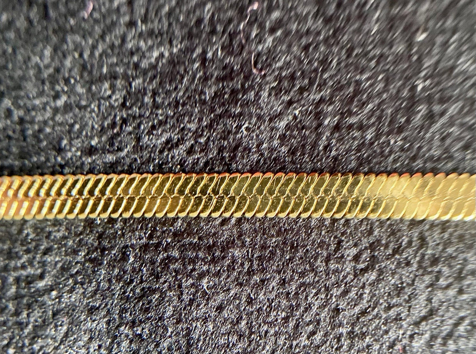 18K Solid Gold Herringbone Chain Necklace 10” 4mm Lobster Clasp