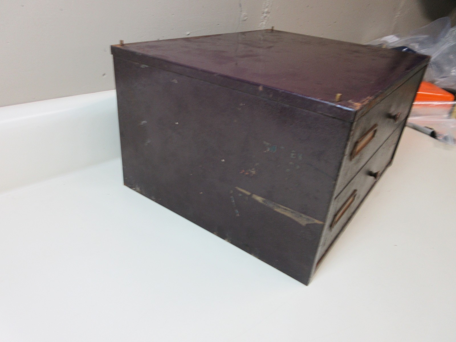 BURTON M REID & SONS 2 DRAWER WATCH PARTS STORAGE CABINET WATCHMAKER #60