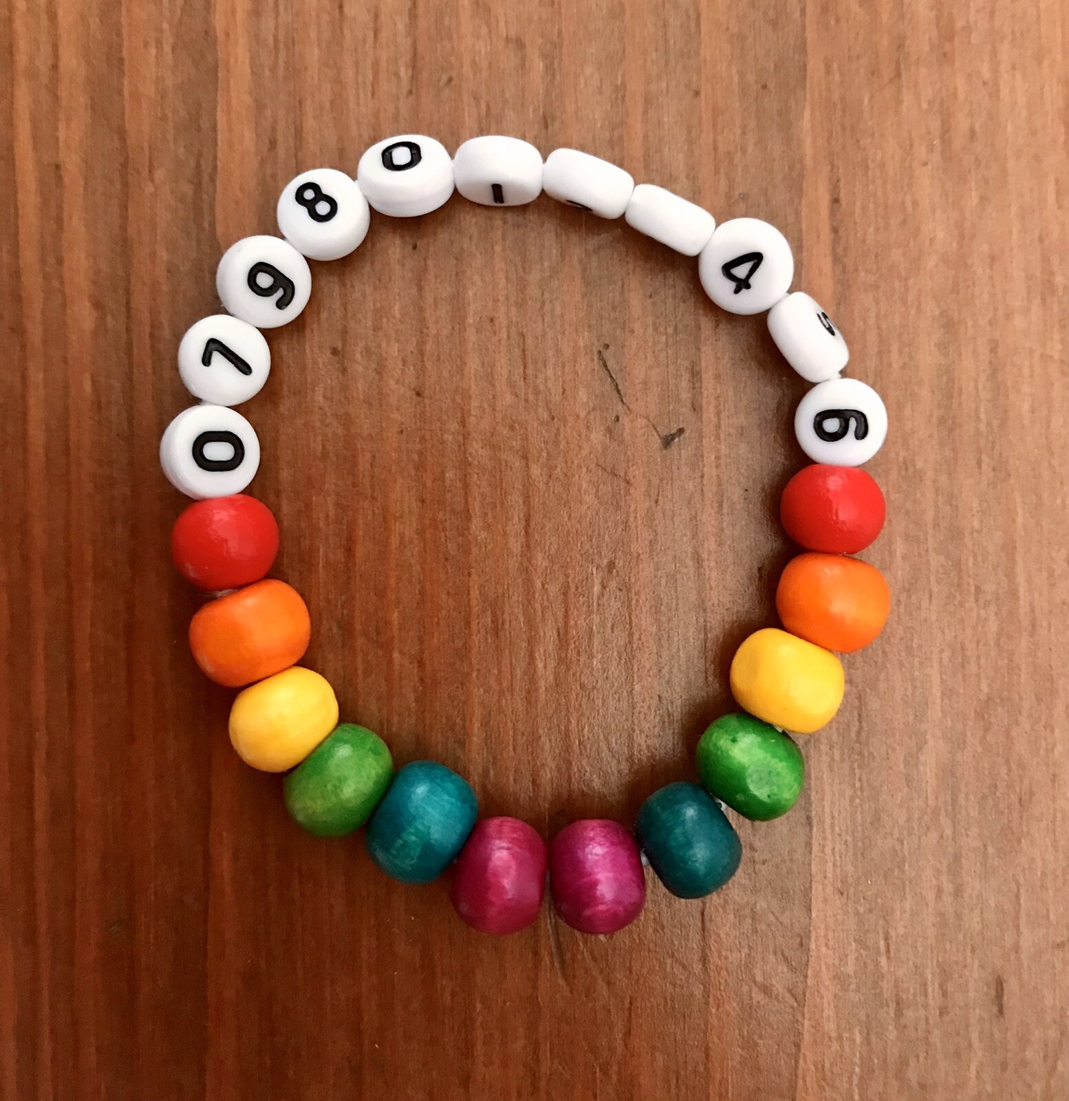 Child’s lost found security safety identity Id bracelet mobile telephone number