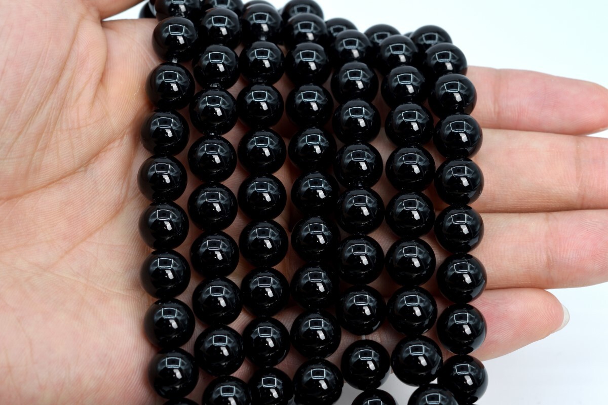 Natural Black Onyx Beads Grade AAA Round Gemstone Loose Beads 6/7-8/10MM