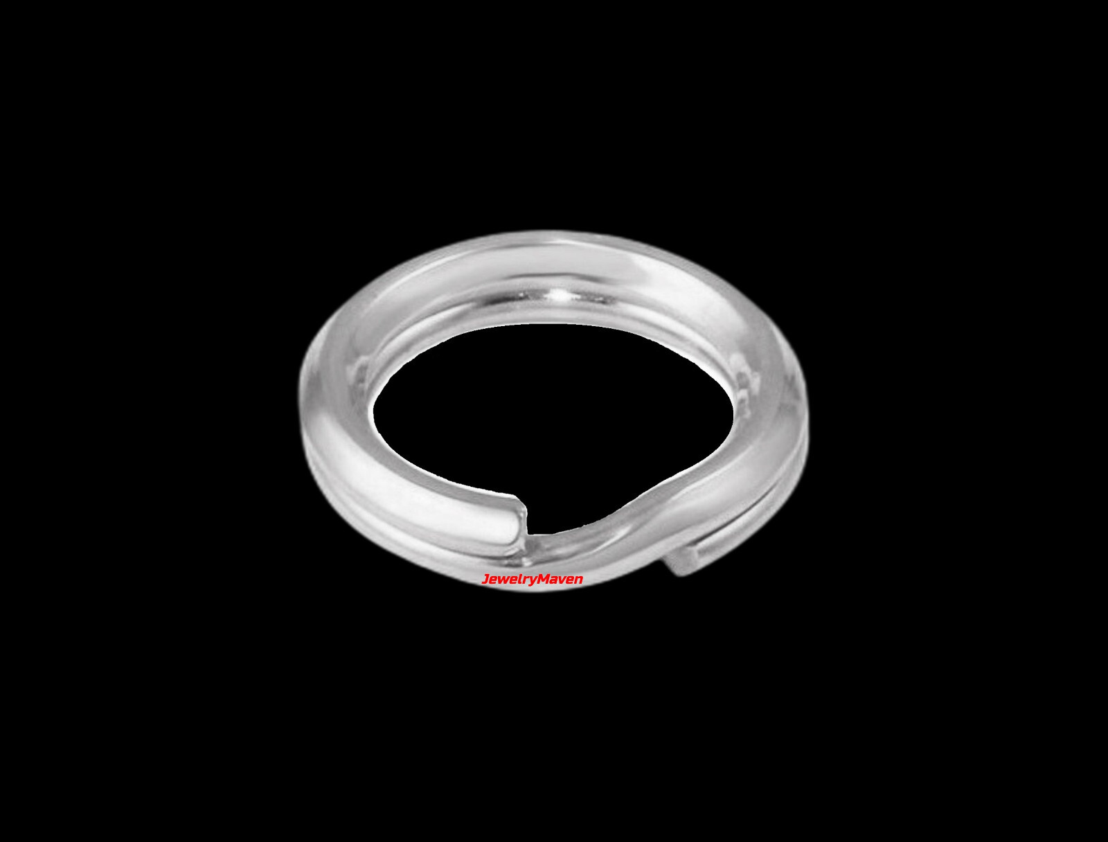 5mm OD 14k Solid White Gold Round Split Jump Ring Keychain Charm 4.9mm RHODIUM