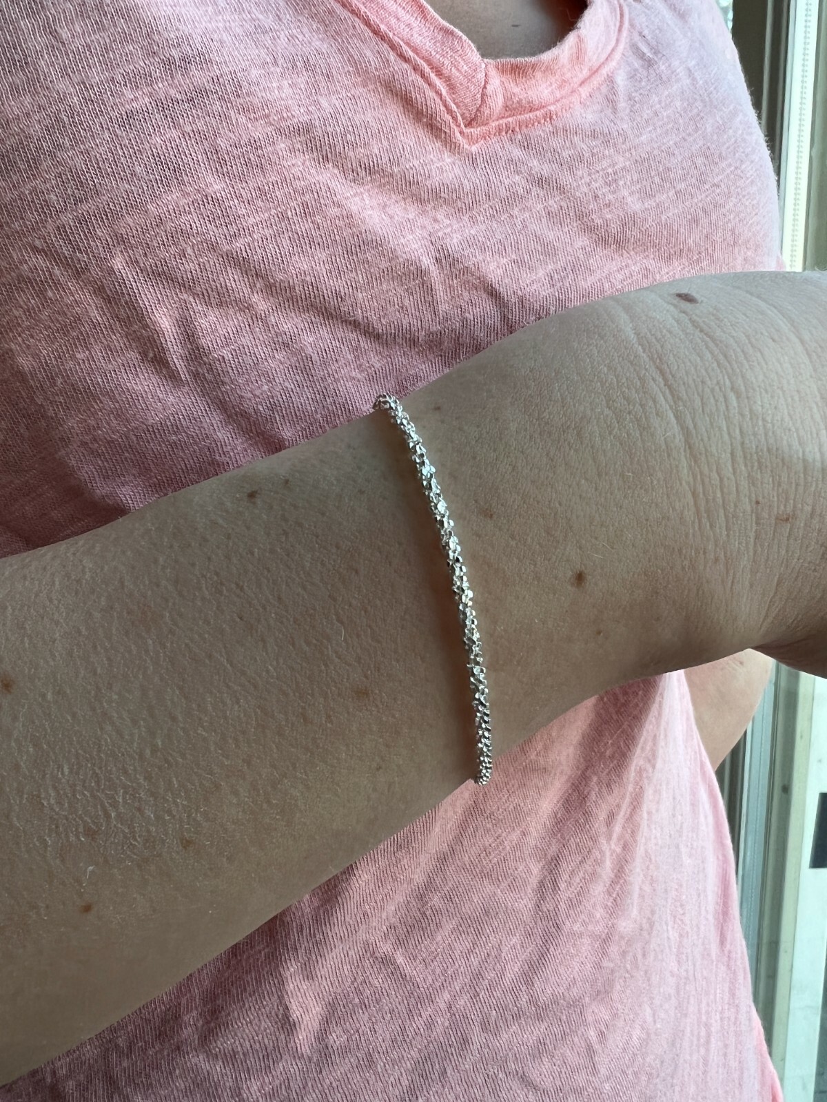 Real Solid 925 Sterling Silver Diamond Cut 3mm Sparkle Rope Bracelet 6-8.5″ Long