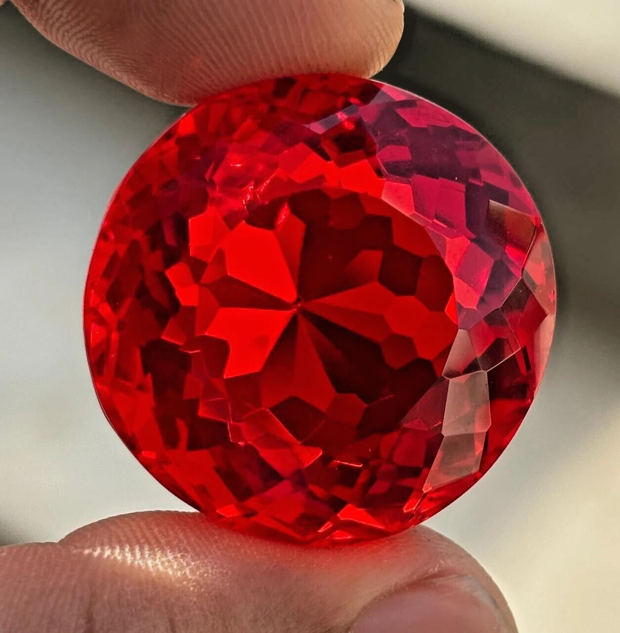85 Ct Natural Blood Red Ruby Round Cut Flawless Loose Certified Gemstone 6YHK