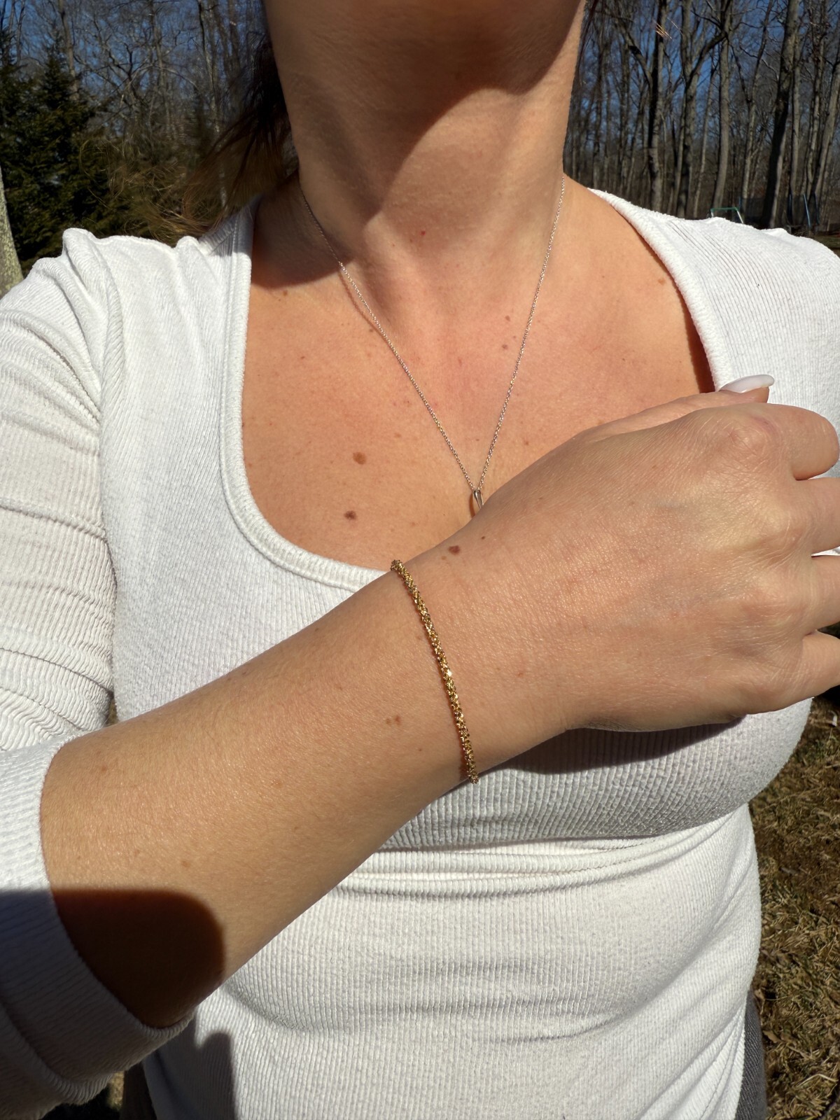 Real Solid 14k Gold Vermeil 925 Silver 3mm Sparkle Rope Bracelet 6-8.5″ Long