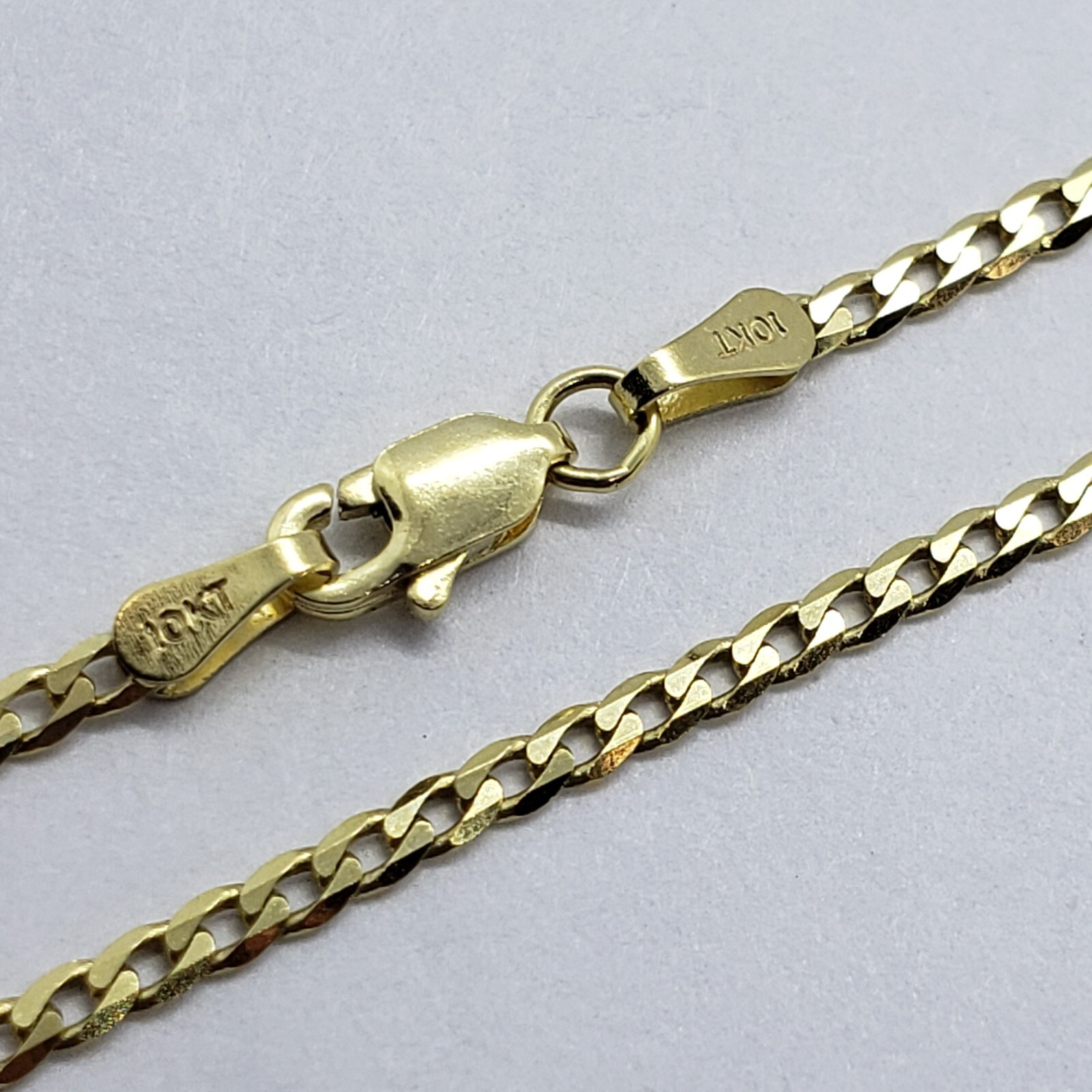 10K Yellow Gold Solid Cuban Link Chain Curb Necklace Bracelet 1.8mm-4mm, 7″~30″