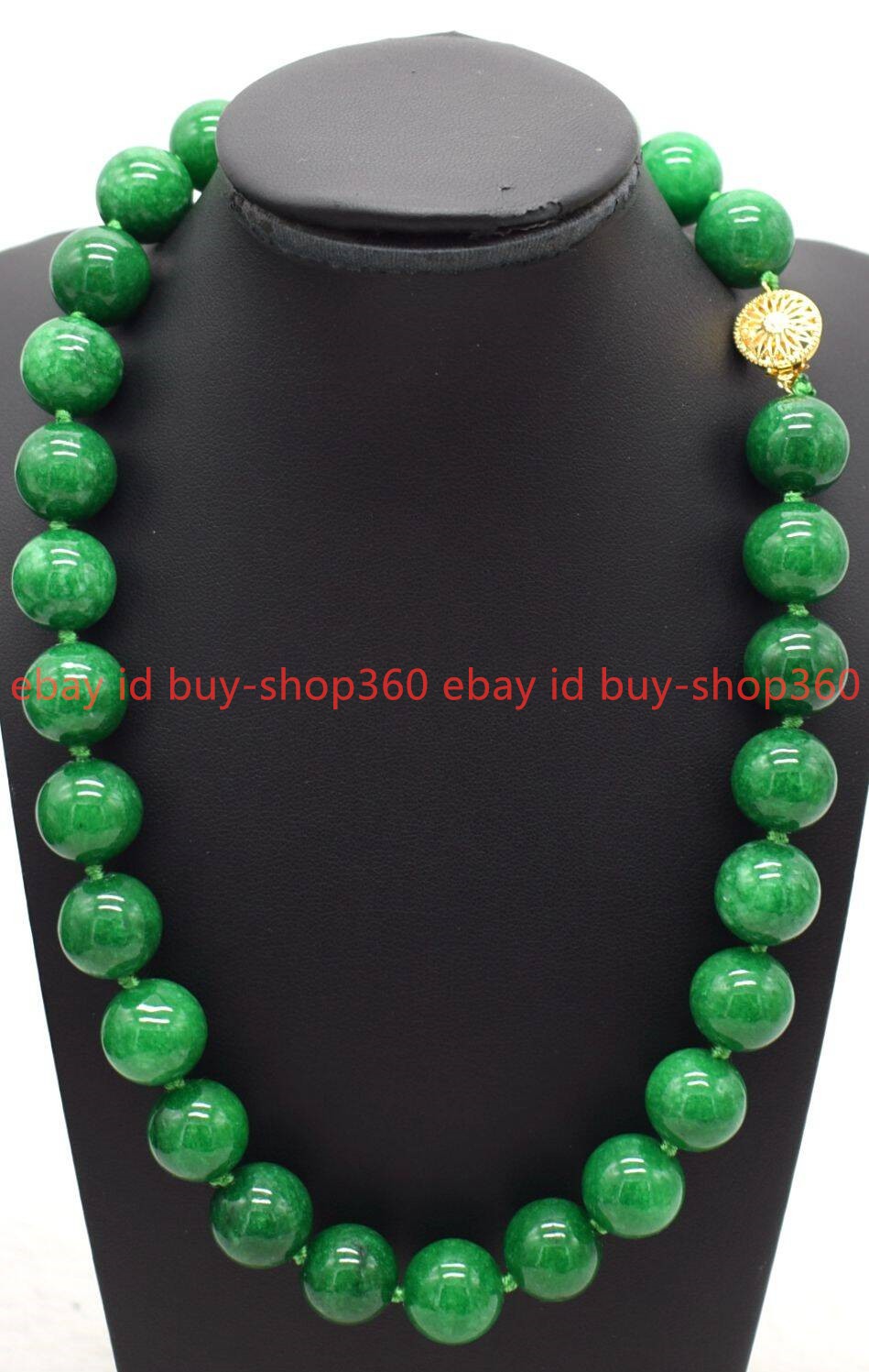 New Natural Beautiful 12mm Green Jadeite Round Gemstone Beads Necklace 16-36 In