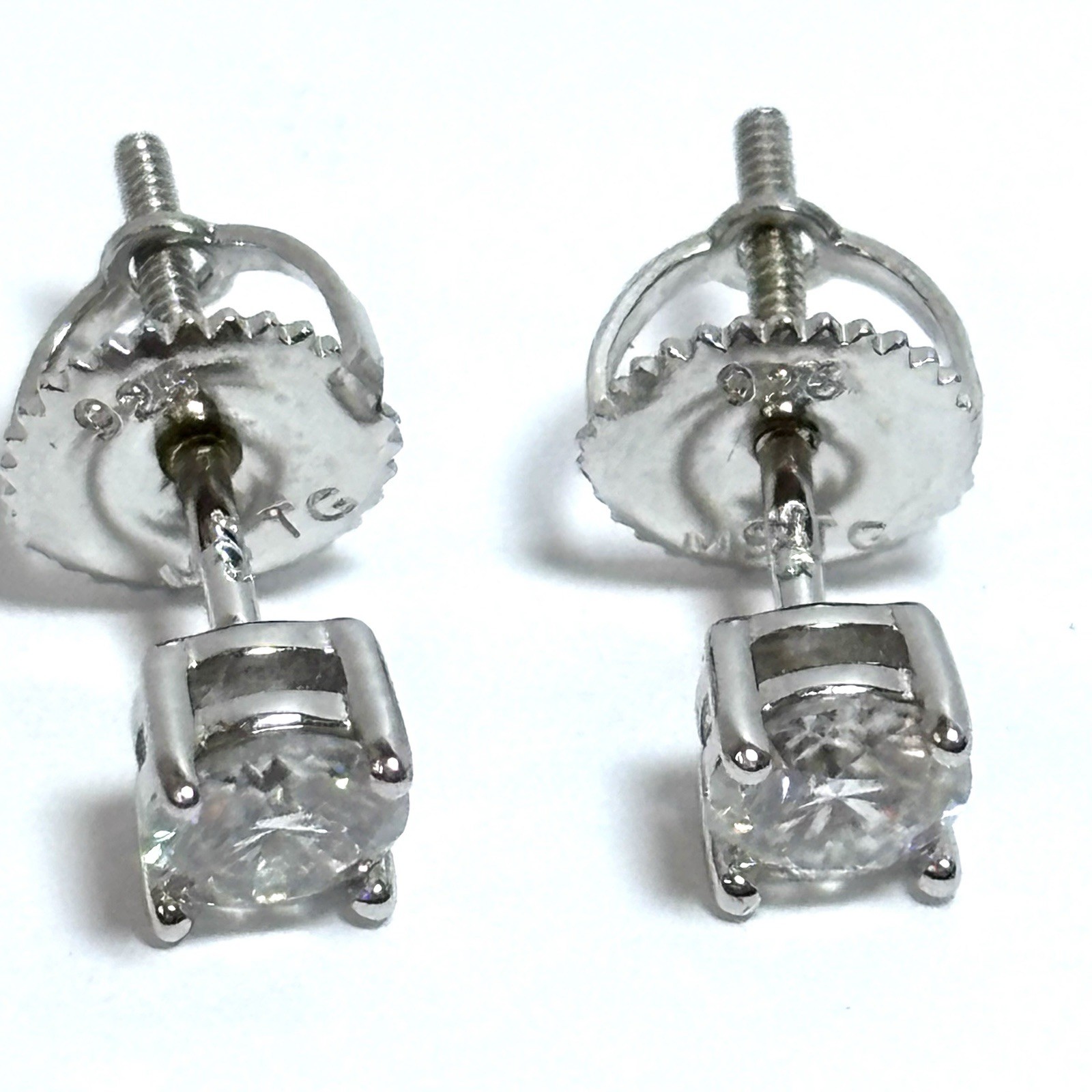.50ctw Round Brilliant Cut Moissanite Stud Earrings 925 Sterling Silver
