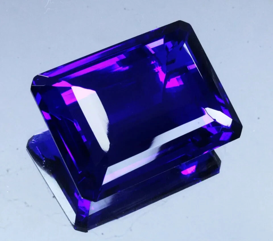 91 Ct Deep Blue Tanzania OF Tanzanite CERTIFIED EMERALD Natural Loose Gemstone
