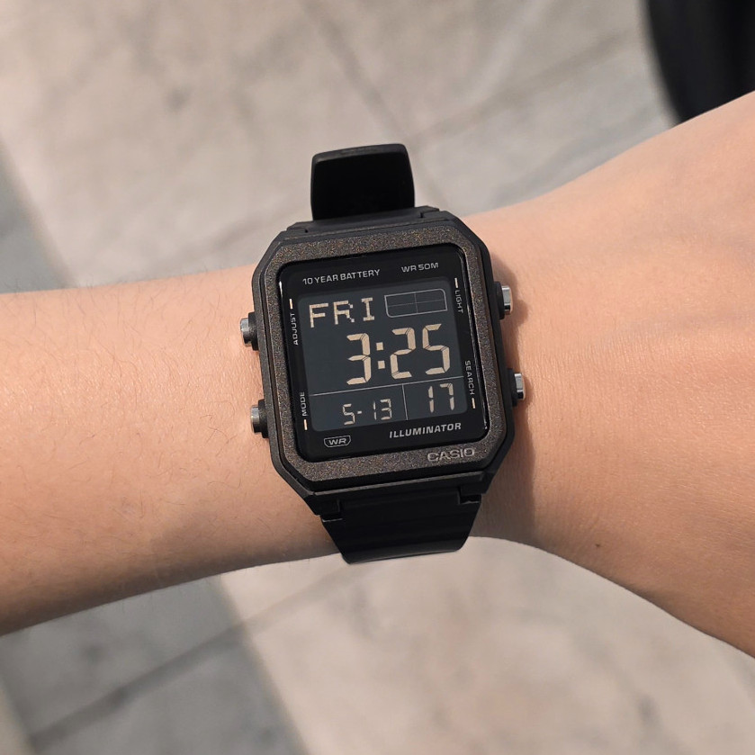 Casio W-221H-1BVDF Black Digital Watch World Time 50M 10-Year Battery