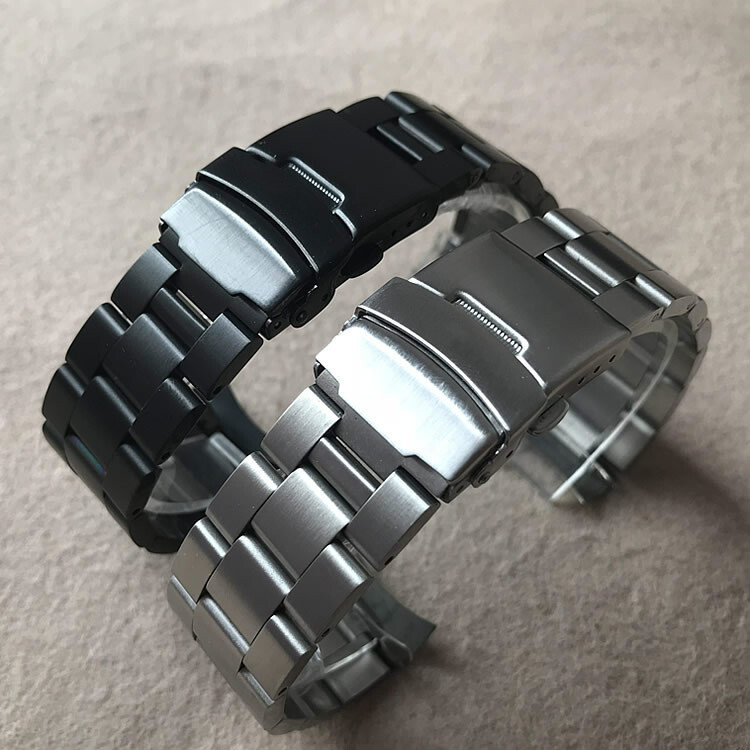 High Quality Solid Stainless Steel Watch Strap Band curved end 19/20/21/22/23mm