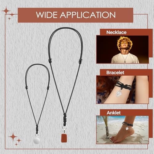10PCS Necklace String Necklace Cord Black Adjustable Leather Rope Necklaces for