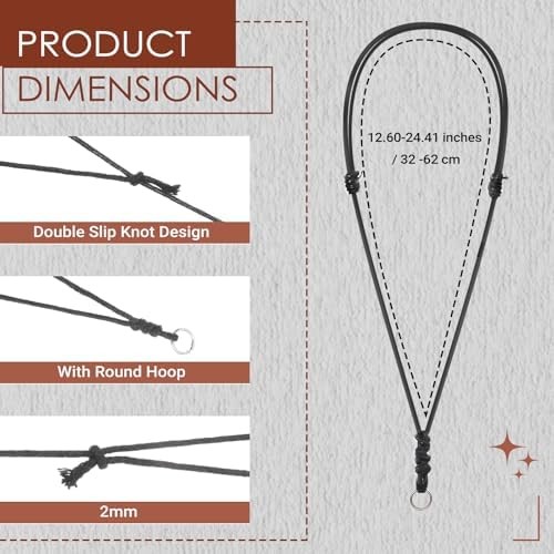 10PCS Necklace String Necklace Cord Black Adjustable Leather Rope Necklaces for
