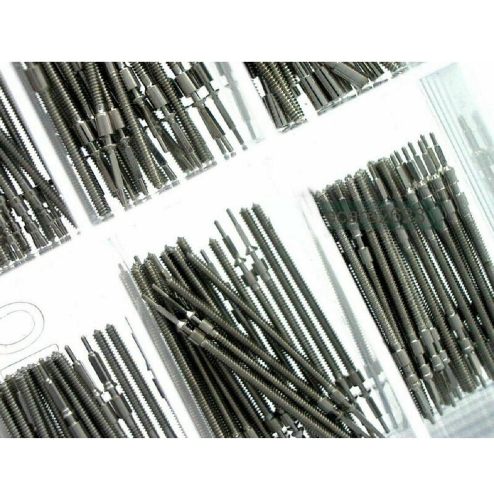 144Pcs Different Sizes Mixed Watch Stem Crown Repair Parts Assortment Set W/ Box