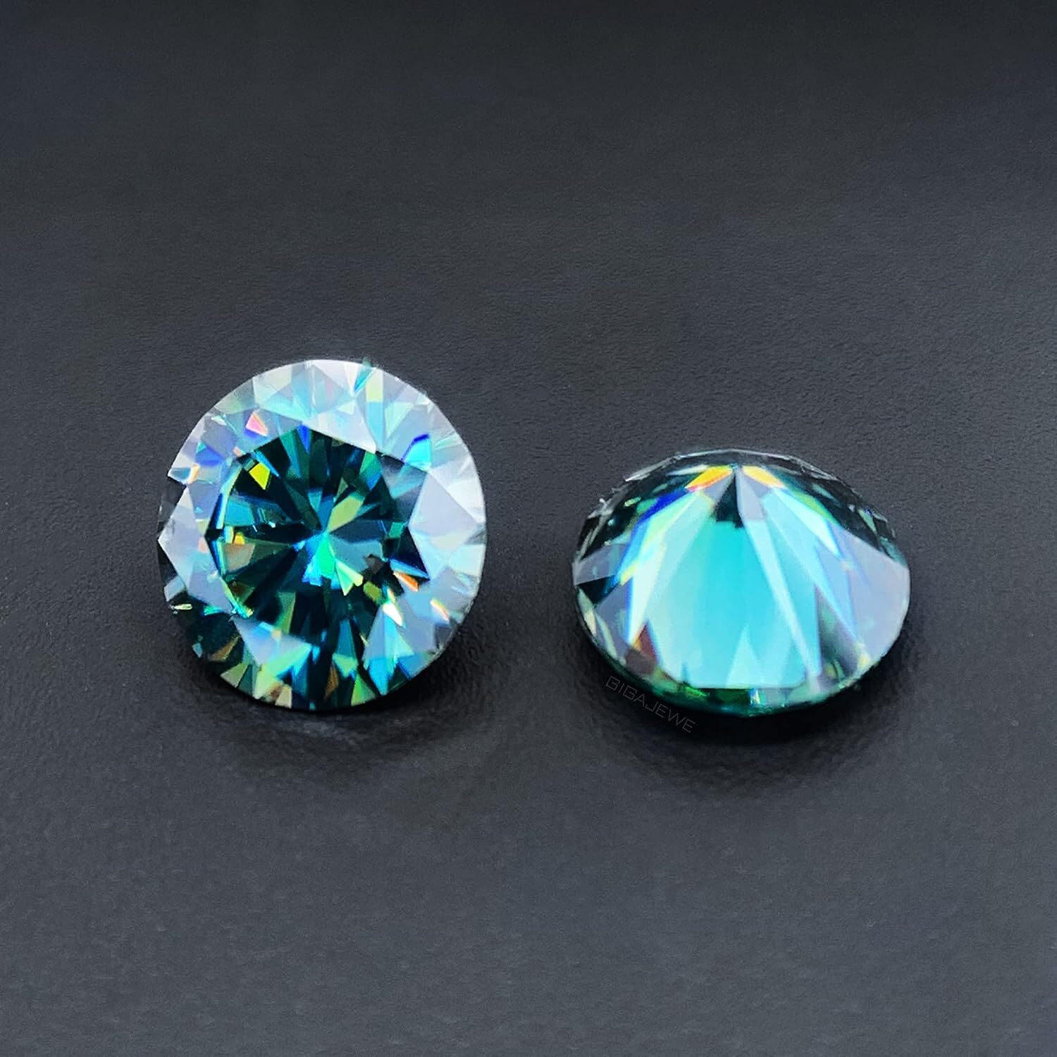 1~12ct VVS1 Blue Green color Round Excellent Cut Moissanite Loose Gemstones &GRA