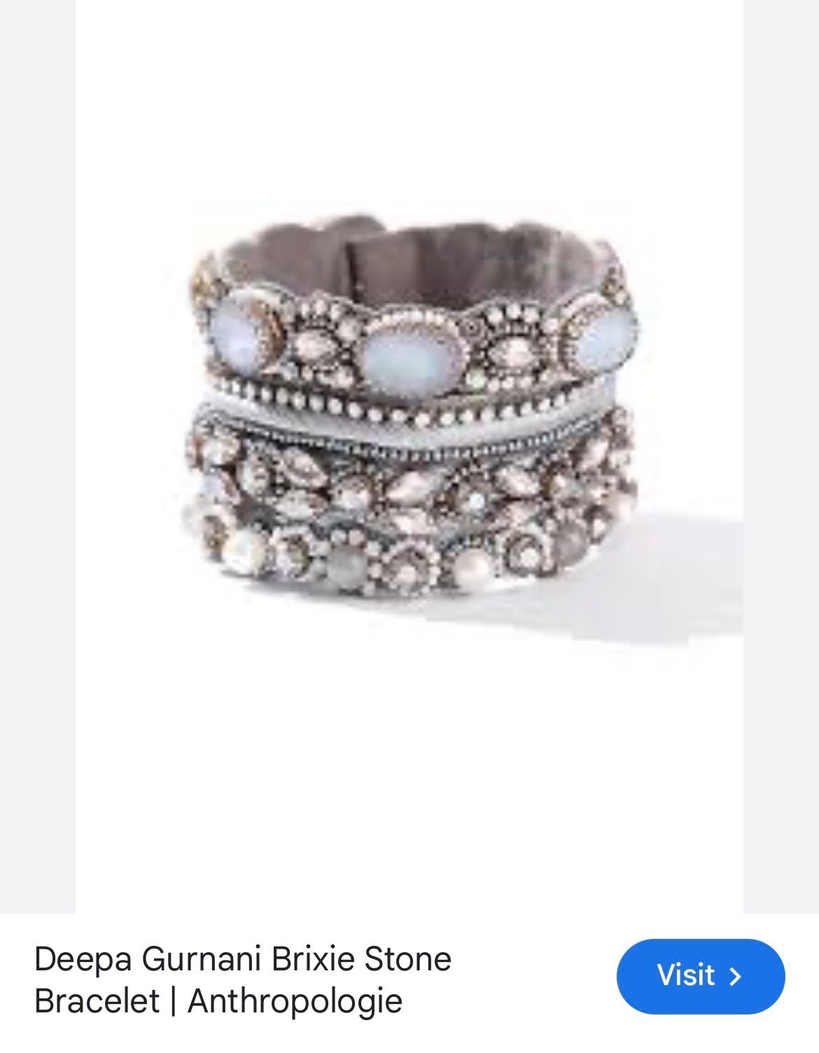 Deepa Gurnani Brixie Stone Beaded Cotton Bracelet with Magnetic Styling