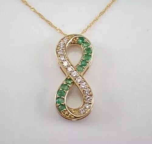 Women’s Stunning Infinity Pendant Round Simulated Diamond 14K Yellow Gold Plated