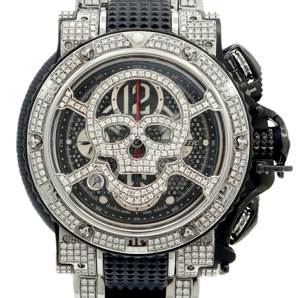 AQUANAUTIC SubCommander Chrono 42mm Diamond Skull Mask Auto SS Black Authentic