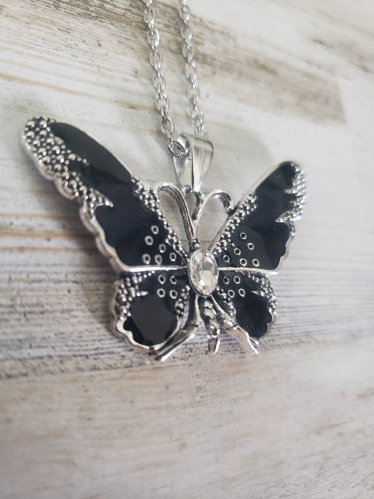 Butterfly necklace black goth jewelry Gothic Halloween gift pretty cute beauty
