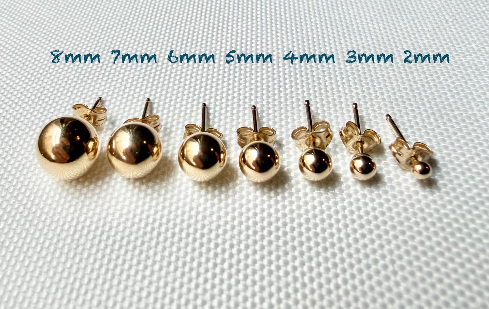Classic 14k Gold Filled Round Ball Stud Earrings 2mm 3mm 4mm 5mm 6mm 7mm 8mm