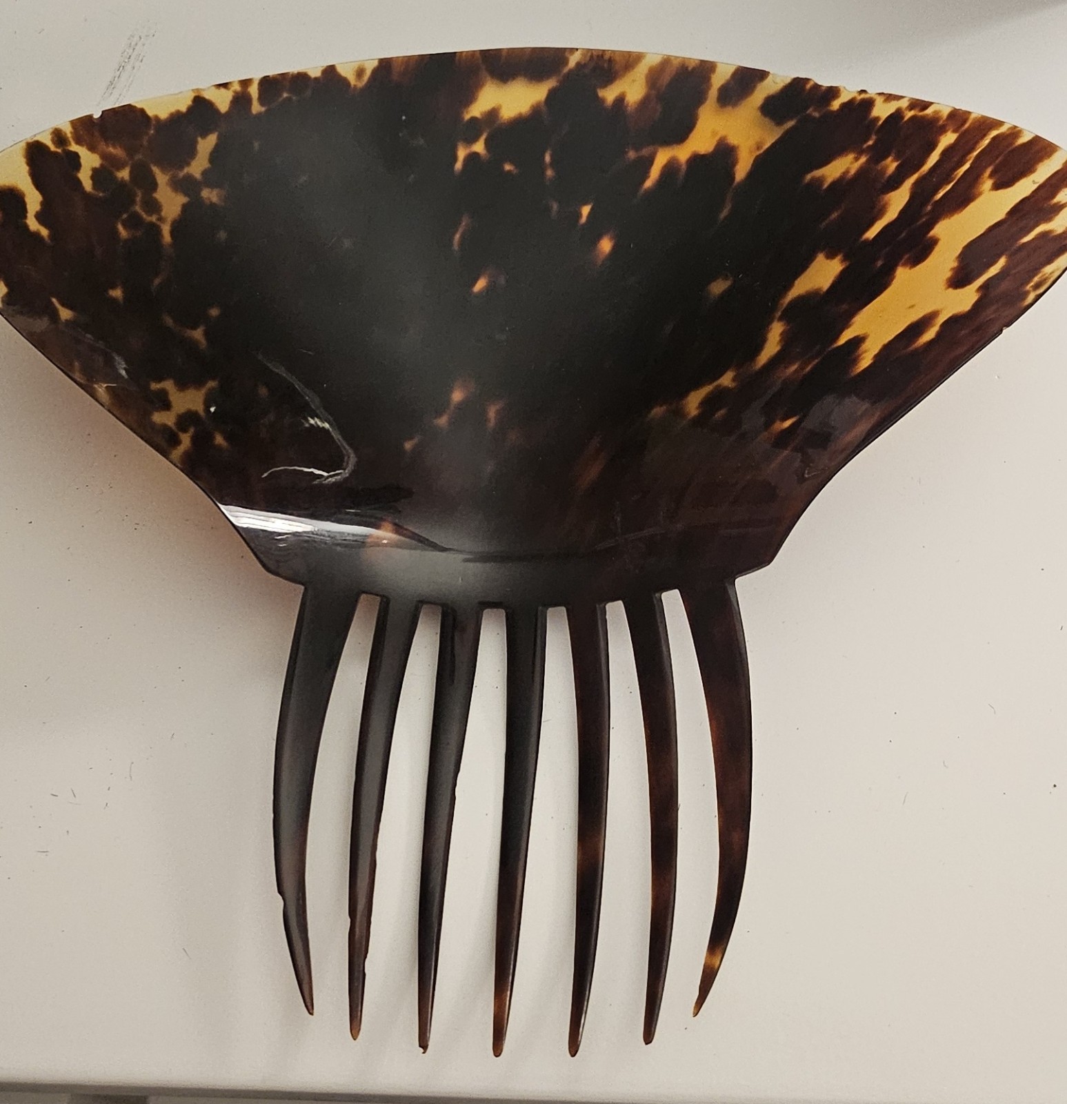 Large Authentic Vintage Tortoise Shell Hair Pick Comb Hair Styling Tool