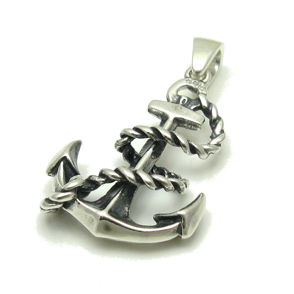 Genuine Sterling Silver Pendant Hallmarked Solid 925 Anchor Handmade