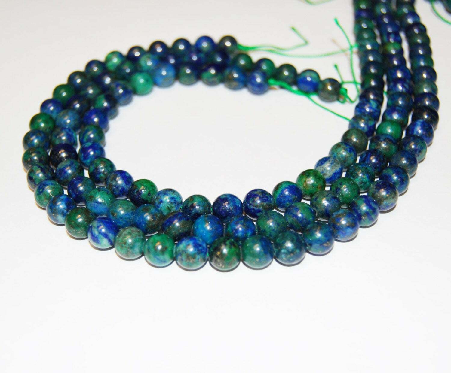 Chrysocolla Smooth Round Beads 2mm 4mm 6mm 8mm 10mm 12mm 15.5″ Strand