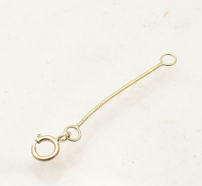 0.7mm Shiny Round Snake Chain Necklace Extender Pendant Real 14K Yellow Gold