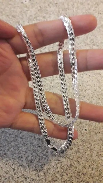 925 Silver Solid Silver Chain Necklace Jewelry Fashion Gift for Women Men