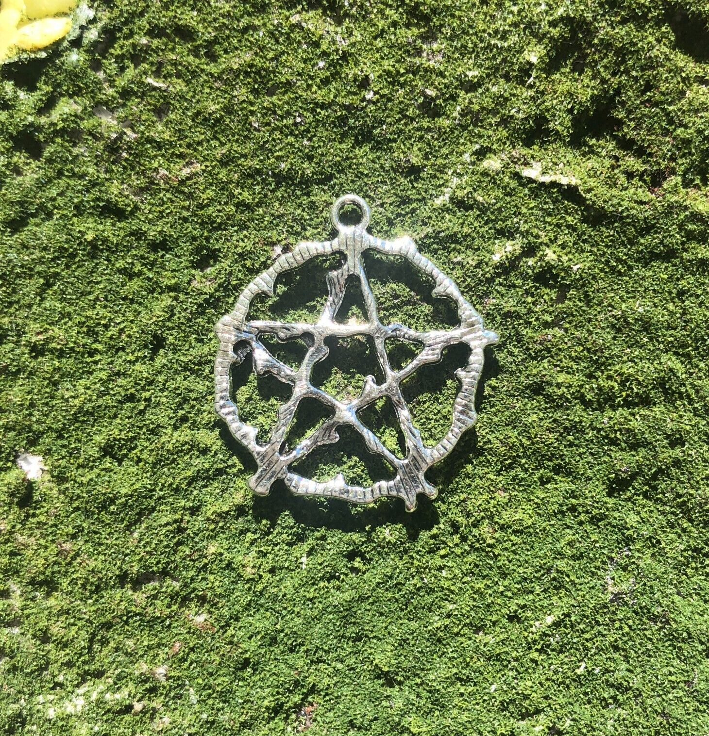 3 Silver Tone Twig Pentagram Charms Craft Crafting Metal Pendant 1″ Inch