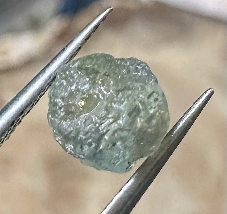 Gorgeous Natural Uncut Green Montana Sapphire 2.00 CT Approx 6x6x5 mm