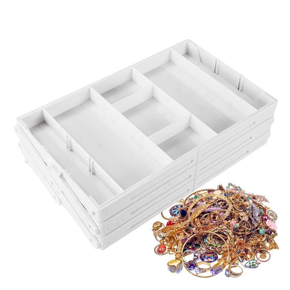 Jewelry Display Holder White Foldable Kitchen Storage Box for Jewelry and 2756