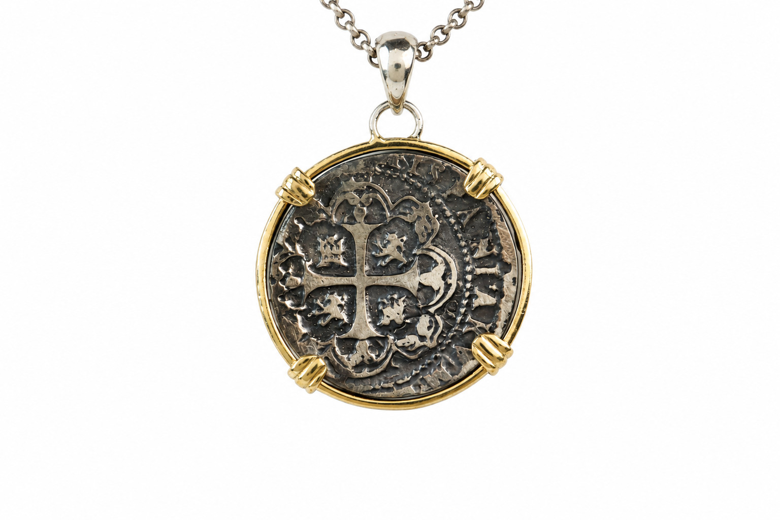 Spanish Atocha Ship Wreak Coin Pendant 46mm Treasure Coin | 13.4g 925 Silver