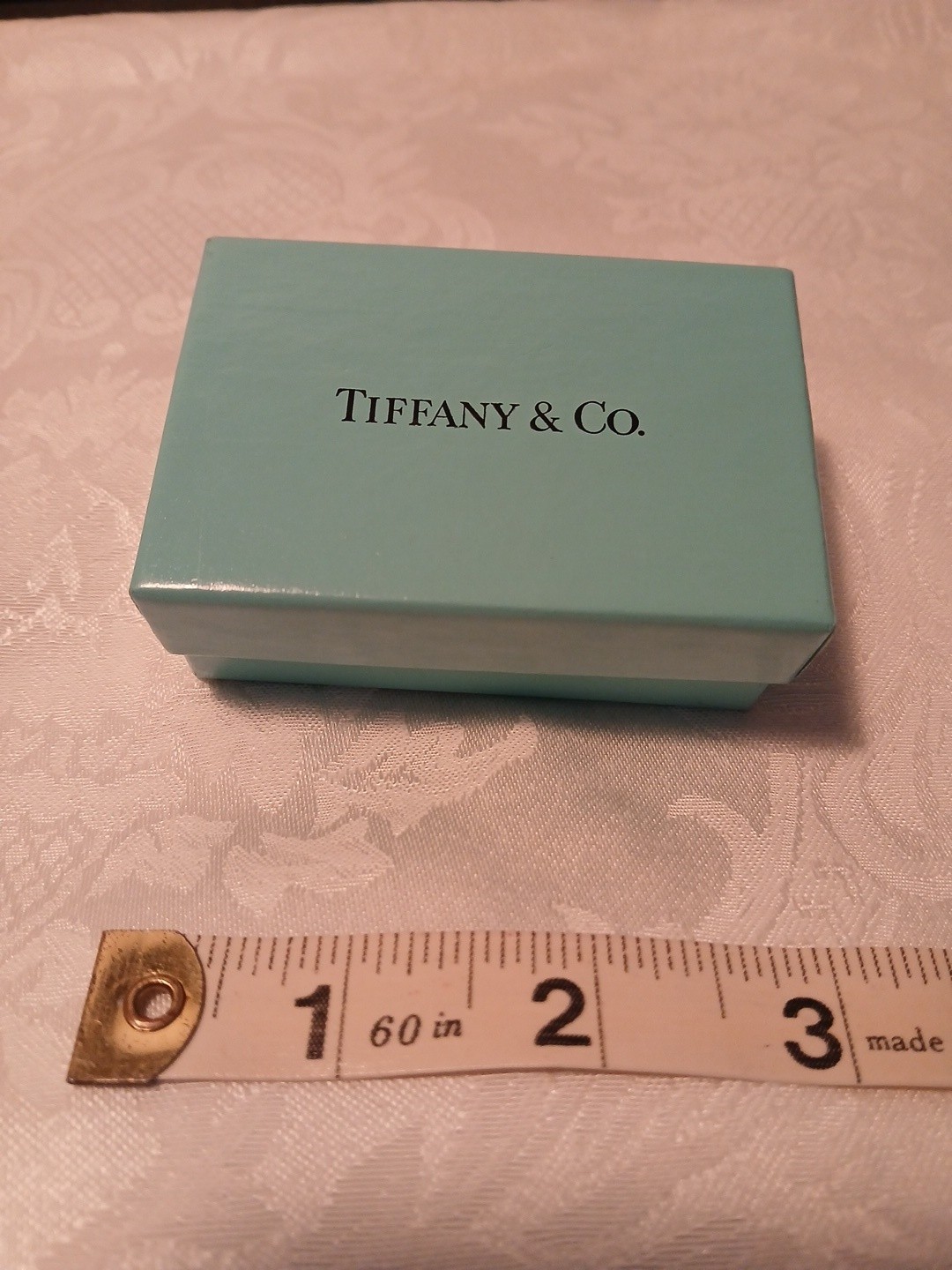 Empty Small Tiffany & Co Jewelry Gift Box, Teal Color, 3″ X 2″ X 1″