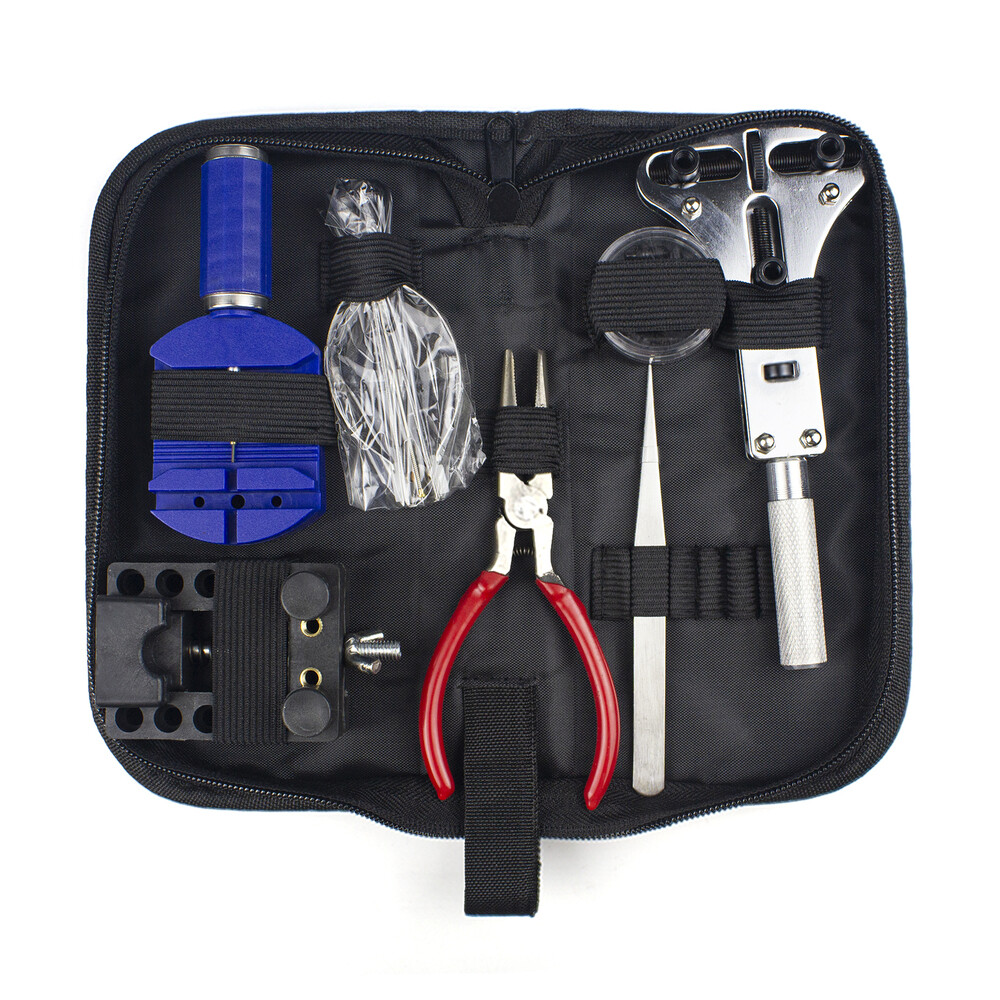 914pcs Watch Repair Tool Kit Spring Bar Tool Set Case Opener Watch Case Press US