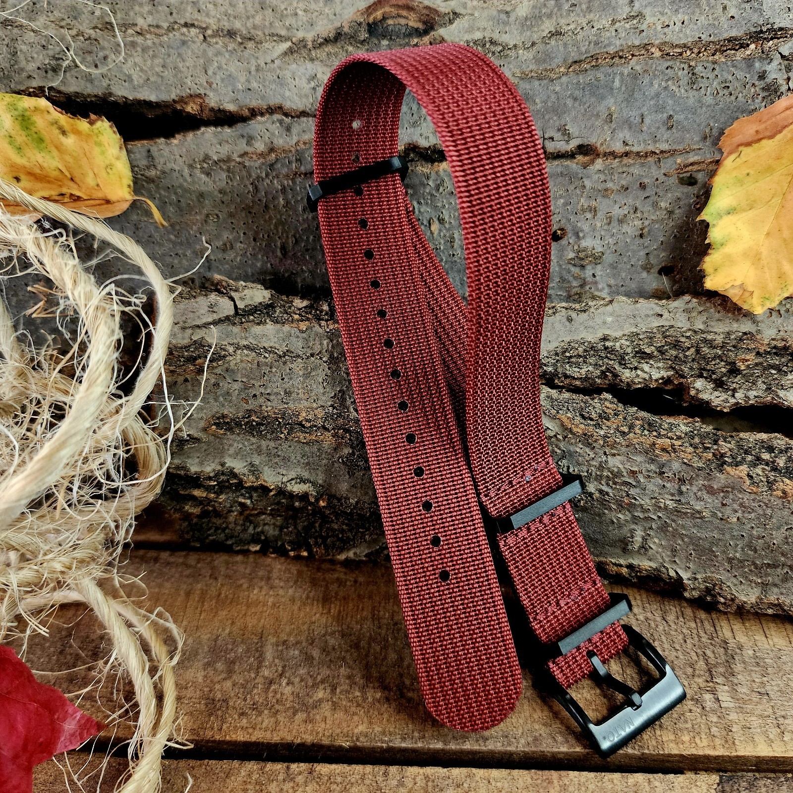 NATO strap Ribbed Fall Colors PVD Buckles Heavy Duty Water Resistant Watchbands