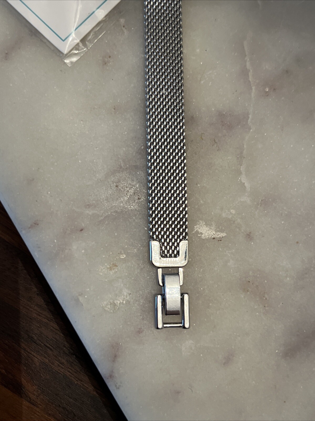 STELLA & DOT Keep Collective Silver Mesh Charm Bracelet with Charms NEW