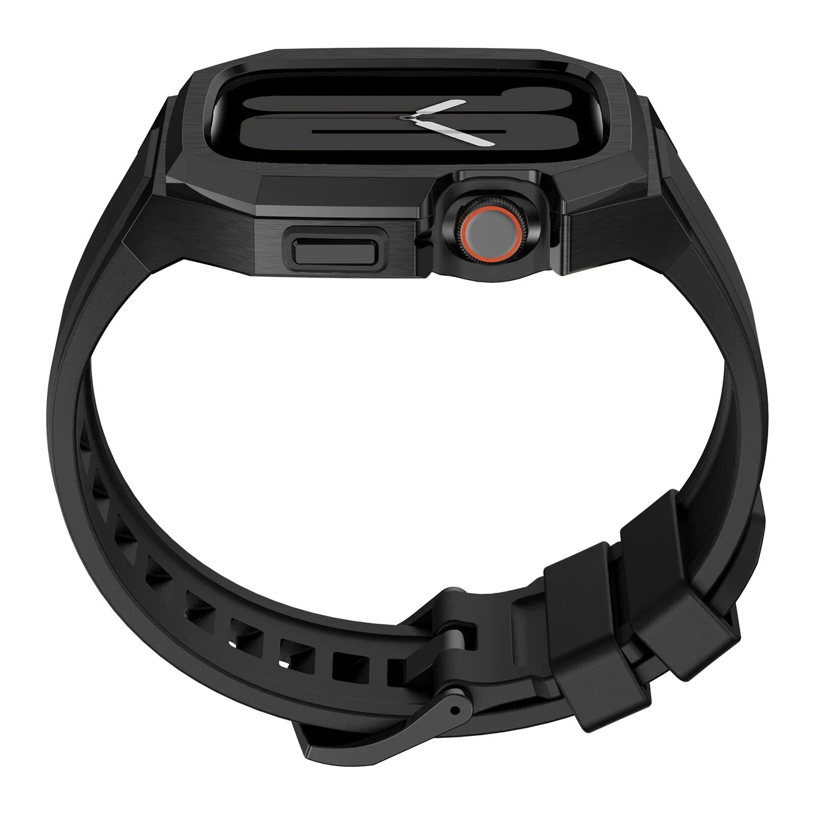 Stainless Steel Case Rubber Strap Mod Kit For Apple Watch Ultra 9 8 7 45/44/49mm