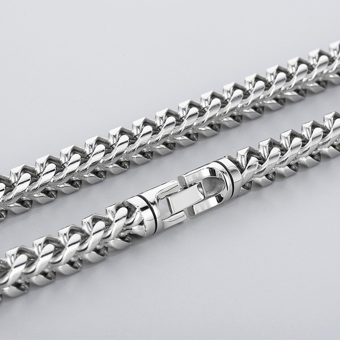 8mm/10mm Men Women 316L Stainless Steel Wheat Chain Necklace 5 Colors