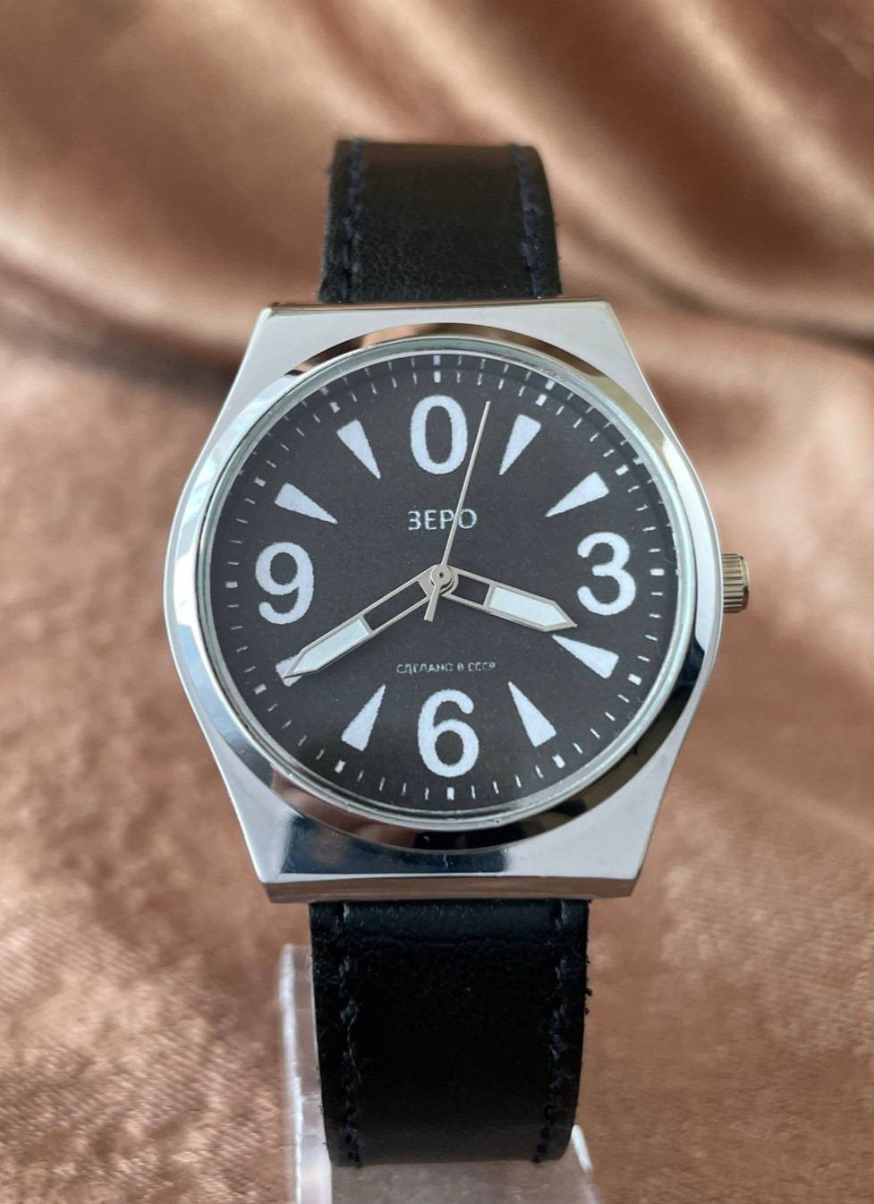 USSR-style quartz watch, big zero, Soviet military watch