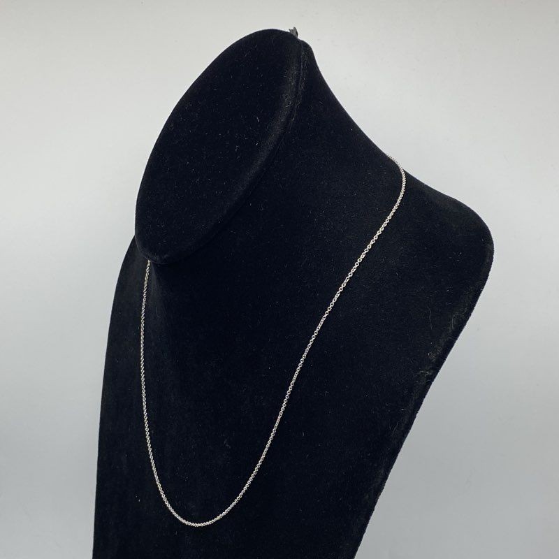 14K White Gold Delicate Cable Link Chain Necklace 17.5″ 2.15g 0.6mm