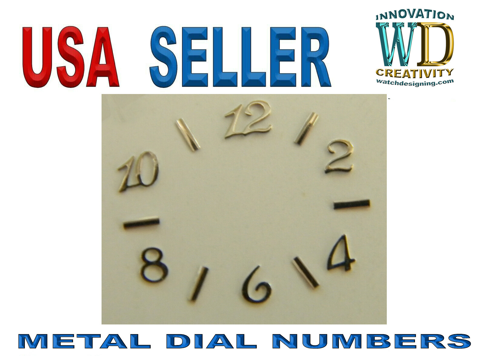 Watch Dial Hour Numbers Markers Metal Steel Sticker Silver Gold Rose Gold Black