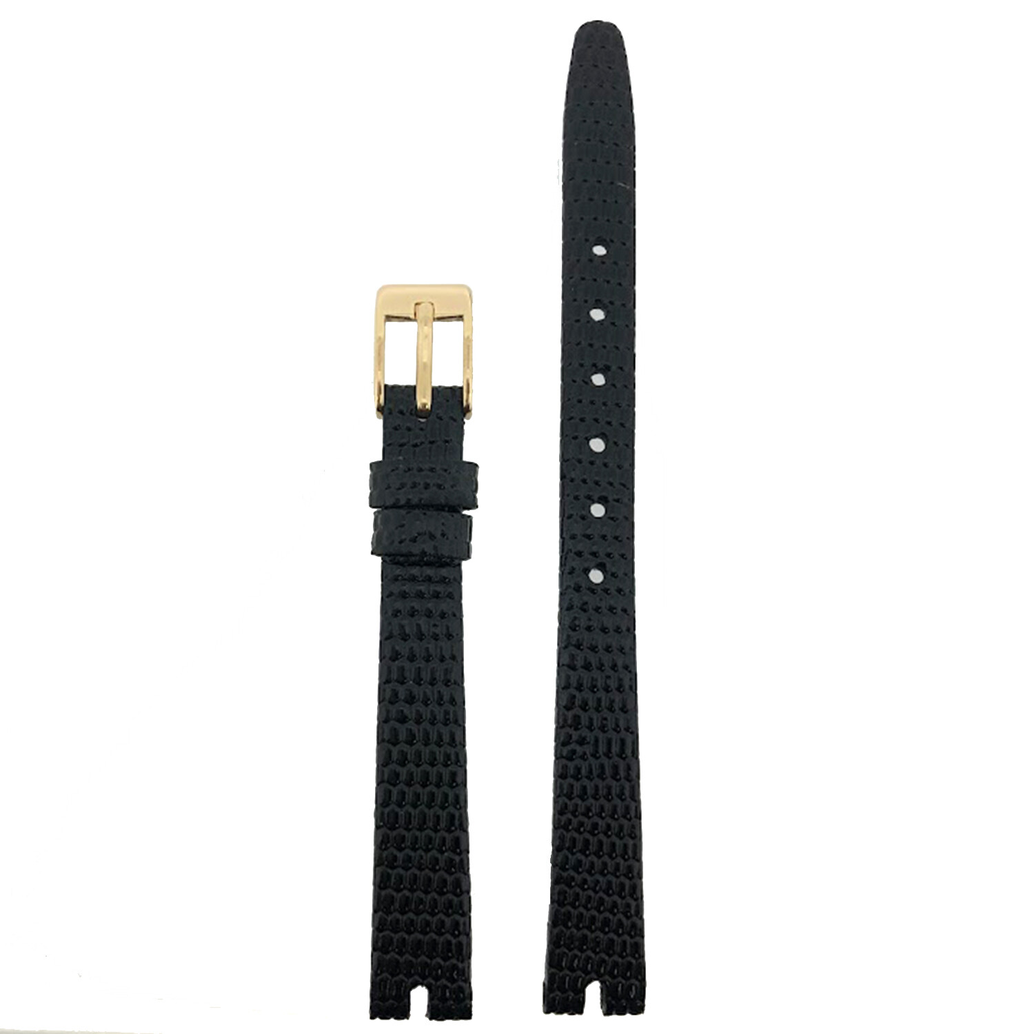 Watch Strap fits Gucci 2000L 10mm Leather Black Brown with Center Cut